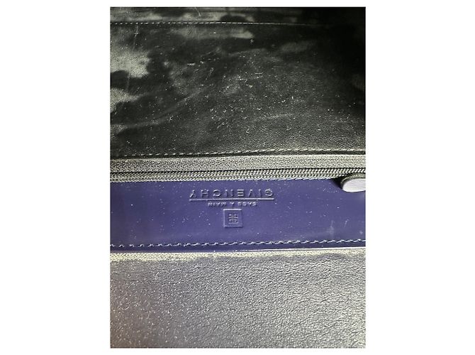 Vintage Givenchy 4G Logo Leder Tasche Marineblau Gold - Ansicht 5