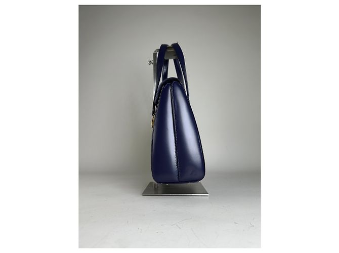 Vintage Givenchy 4G Logo Leder Tasche Marineblau Gold - Ansicht 6
