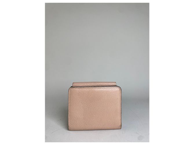 Chloé Vintage Chloe Pebbled Leather Wallet Blush Pink Gold - view 2