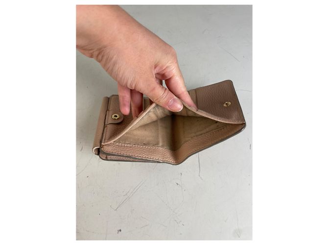 Chloé Vintage Chloe Pebbled Leather Wallet Blush Pink Gold - view 6