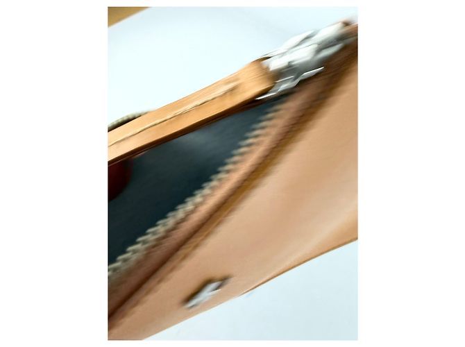 Clutch Vintage Courreges in pelle liscia Arancione Argento - vista 3