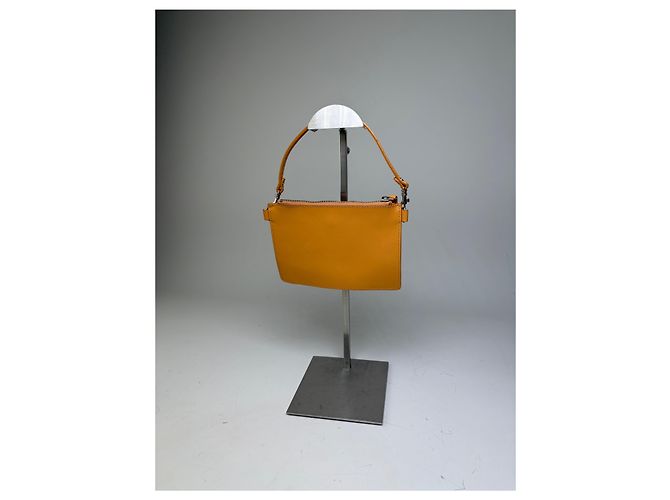 Clutch Vintage Courreges in pelle liscia Arancione Argento - vista 9