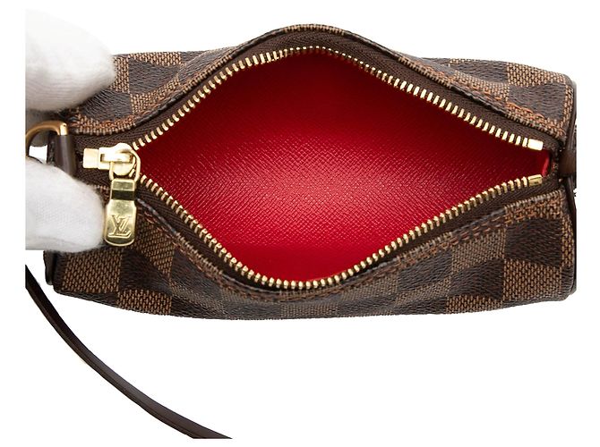 Papillon Borsa pochette Louis Vuitton Damier Ebene marrone - vista 4