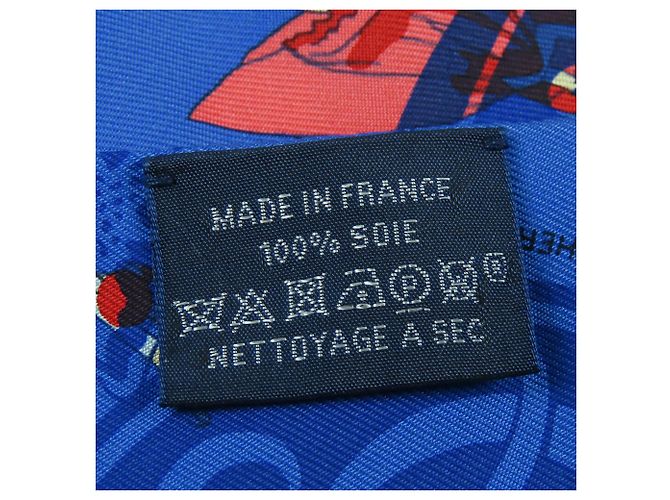 Foulard Twilly in seta blu Hermès Ex Libris Les Parisiennes - vista 3