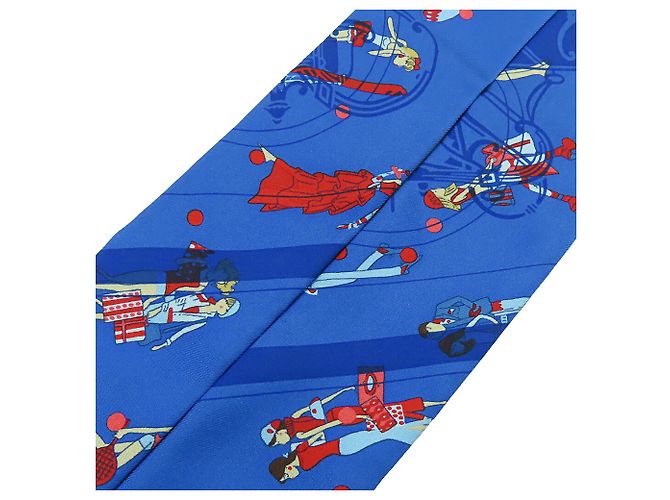 Foulard Twilly in seta blu Hermès Ex Libris Les Parisiennes - vista 7