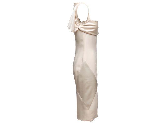 Valentino Garavani Vestido blanco Valentino de seda con capa trasera Talla US 4 - vista 2