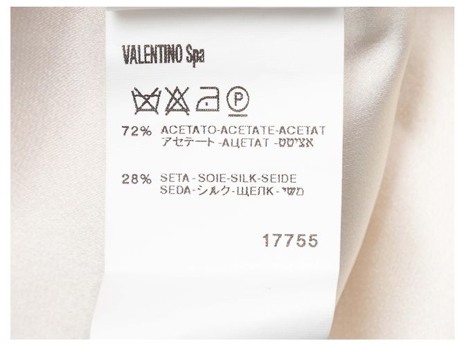 Valentino Garavani Vestido blanco Valentino de seda con capa trasera Talla US 4 - vista 6