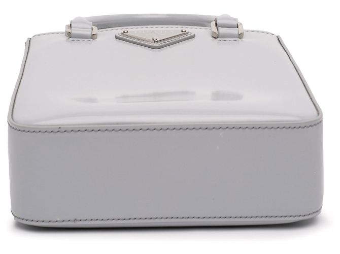 Borsa Tote e Borsa Satchel Prada Small Leather Brushed Grigia Grigio - vista 3