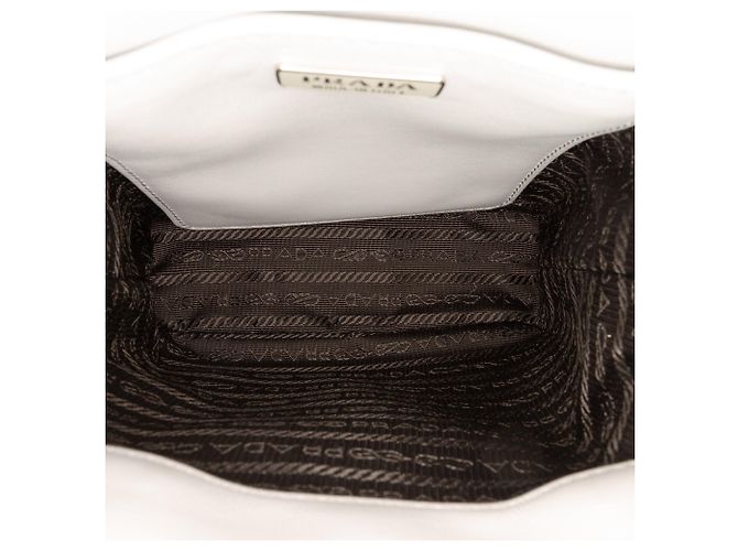 Borsa Tote e Borsa Satchel Prada Small Leather Brushed Grigia Grigio - vista 4