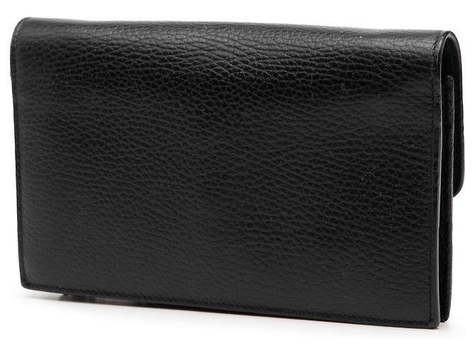 Portafoglio con catena Gucci in pelle nera con logo G interlocking Nero - vista 2