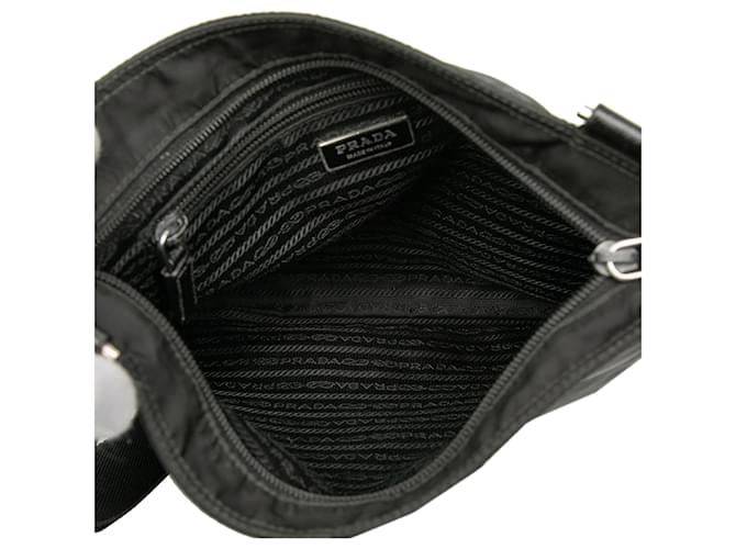 Borsa a tracolla con zip Prada Tessuto nero - vista 4