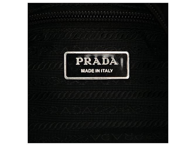 Borsa a tracolla con zip Prada Tessuto nero - vista 5