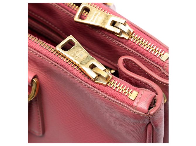 Borsa Prada Medium Saffiano Lux Galleria Double Zip rosa - vista 6