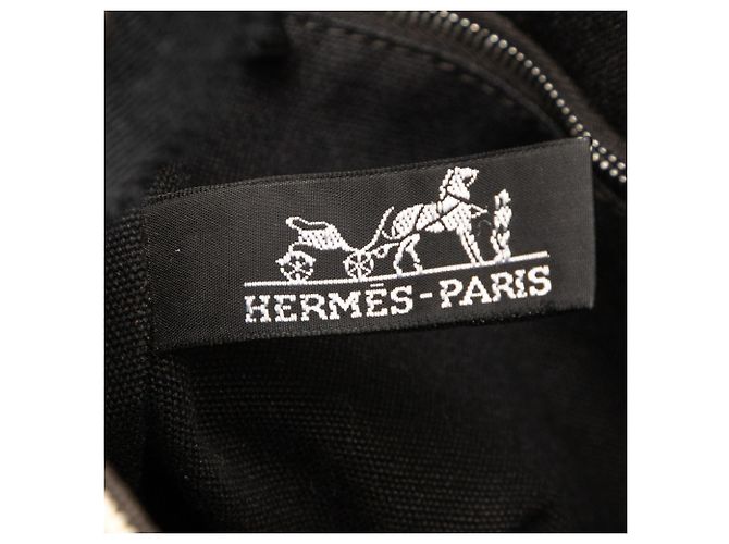 Borsa a secchiello Hermès Toile Saxo PM Beige - vista 5