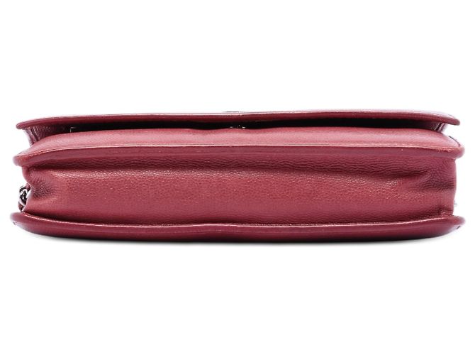 Wallet On Chain Borsa a tracolla con catena Chanel CC Caviar Sevruga rossa Rosso - vista 3