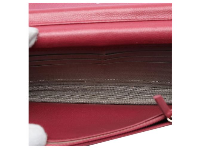 Wallet On Chain Borsa a tracolla con catena Chanel CC Caviar Sevruga rossa Rosso - vista 4