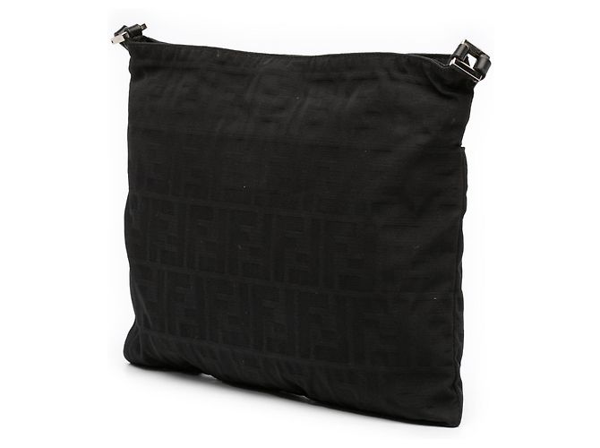 Borsa a tracolla in tela Zucca nera Fendi Nero - vista 2
