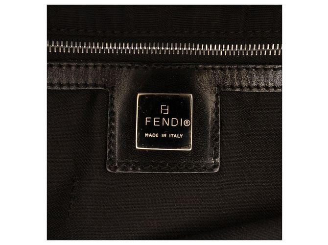 Borsa a tracolla in tela Zucca nera Fendi Nero - vista 5