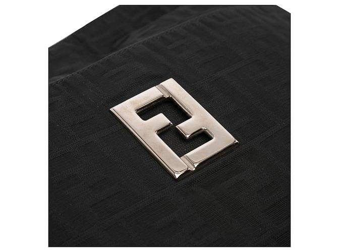 Borsa a tracolla in tela Zucca nera Fendi Nero - vista 7