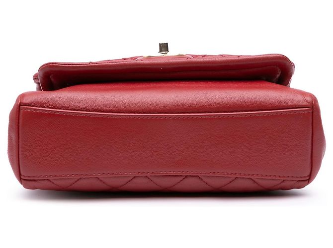 Borsa Chanel Small Quilted Lambskin Chain Link Flap Rossa Rosso - vista 3
