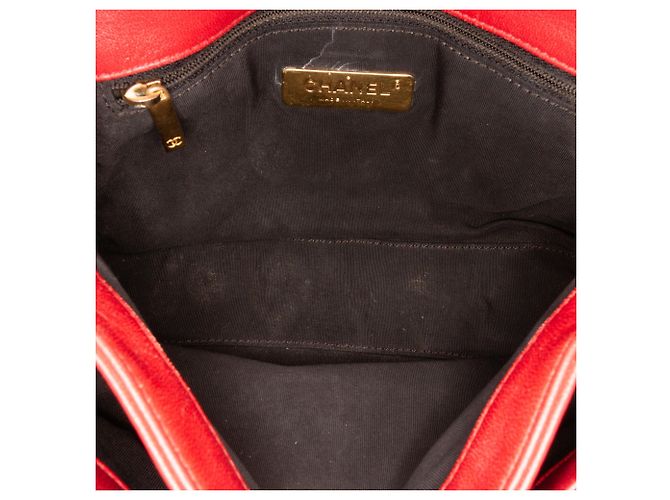Borsa Chanel Small Quilted Lambskin Chain Link Flap Rossa Rosso - vista 4