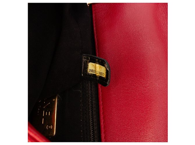 Borsa Chanel Small Quilted Lambskin Chain Link Flap Rossa Rosso - vista 5