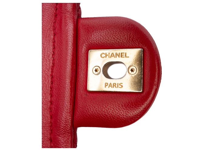 Borsa Chanel Small Quilted Lambskin Chain Link Flap Rossa Rosso - vista 6