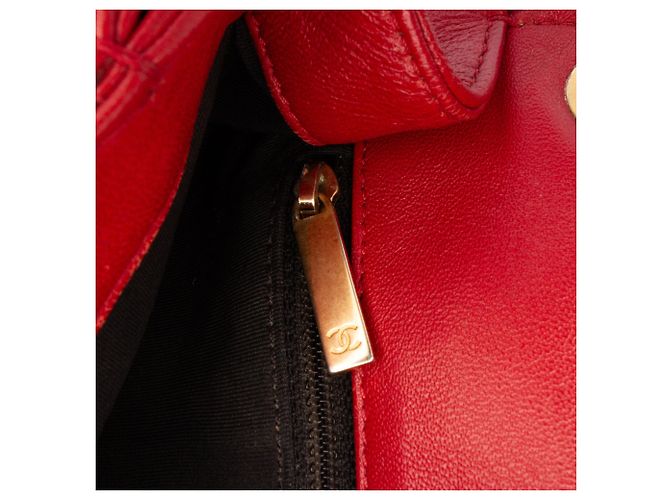 Borsa Chanel Small Quilted Lambskin Chain Link Flap Rossa Rosso - vista 7