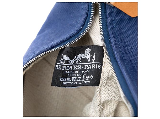 Custodia Blue Hermès Small Toile Bride A Brac - vista 5
