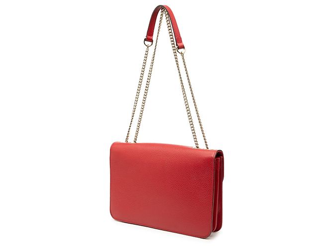 Borsa a tracolla Gucci Medium Dollar Calfskin Interlocking G rossa Rosso - vista 2