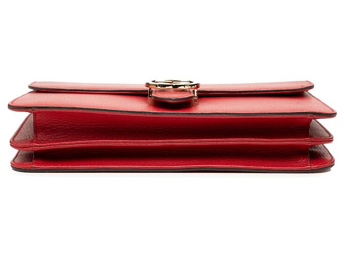 Borsa a tracolla Gucci Medium Dollar Calfskin Interlocking G rossa Rosso - vista 3