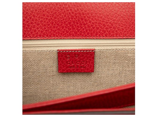 Borsa a tracolla Gucci Medium Dollar Calfskin Interlocking G rossa Rosso - vista 5
