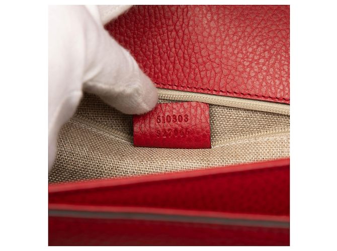 Borsa a tracolla Gucci Medium Dollar Calfskin Interlocking G rossa Rosso - vista 6