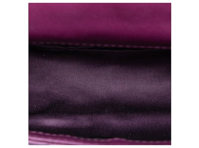 Bolsa transversal extra mini Chanel retangular em pele de cordeiro com contas roxa de aba única Roxo - vista 4
