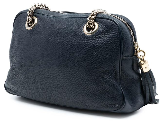 Borsa a tracolla Gucci Soho Chain Zip in pelle nera Nero - vista 2