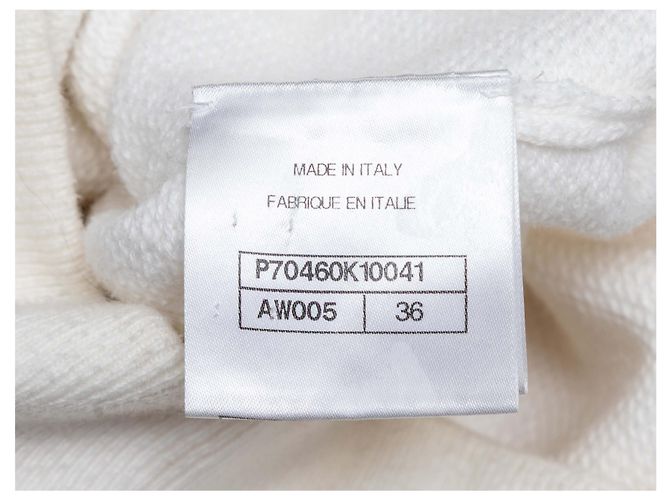Chanel Baumwoll-Sweatshirt mit Logo Rundhalsausschnitt Weiß & Hellrosa 2021 Größe FR 36 - Ansicht 6