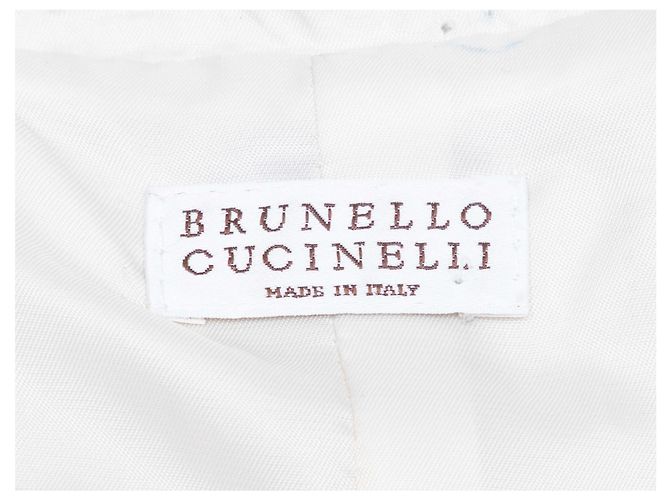 Langer Brunello Cucinelli Pailletten-Trenchcoat Farbe Tan Größe US S Beige - Ansicht 5