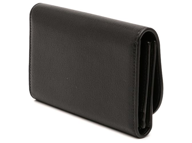 Cartera larga Saddle en piel de cabra negra Dior Negro - vista 2