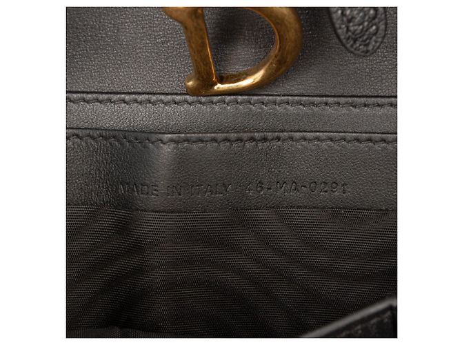 Cartera larga Saddle en piel de cabra negra Dior Negro - vista 6