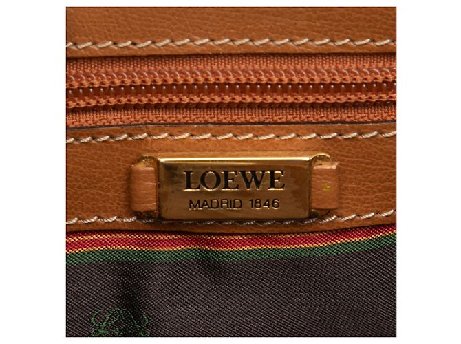 Borsa a tracolla in pelle LOEWE Velasquez Twist marrone - vista 5