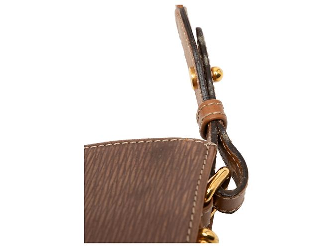 Borsa a tracolla in pelle LOEWE Velasquez Twist marrone - vista 8