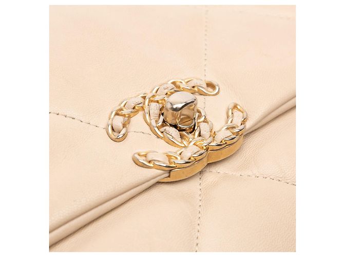 Borsa Chanel 19 in agnello beige, misura Medium - vista 8