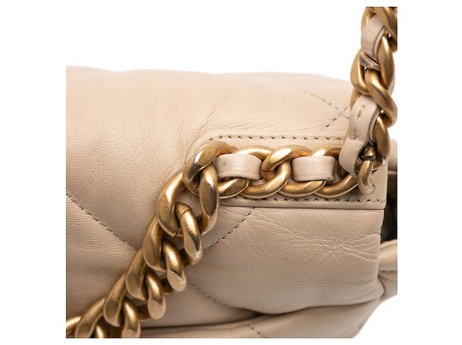 Borsa Chanel 19 in agnello beige, misura Medium - vista 9