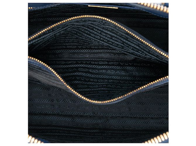 Borsa Prada Large Saffiano Lux Promenade blu - vista 4