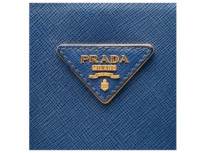 Borsa Prada Large Saffiano Lux Promenade blu - vista 5