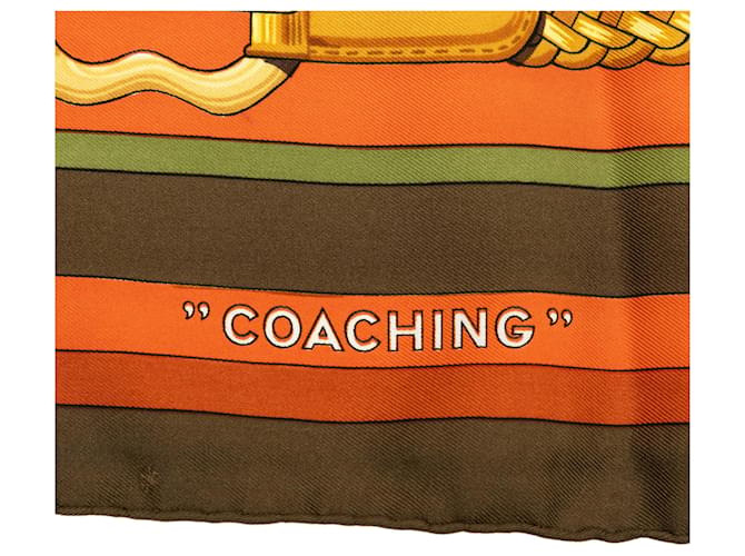 Brauner Hermès Coaching Seidenschal 90 - Ansicht 4