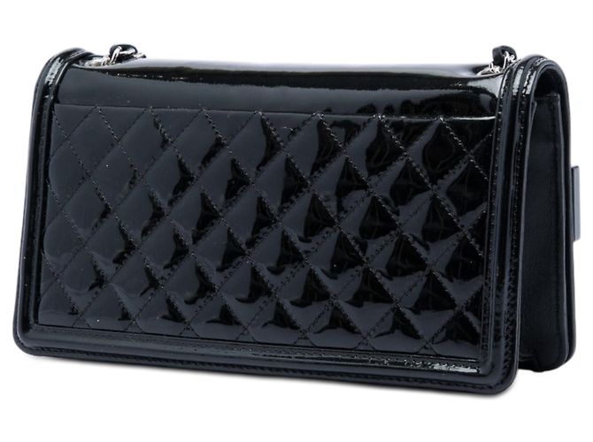 Borsa a tracolla Boy Brick orizzontale Chanel in vernice rosa e acrilico a righe - vista 2