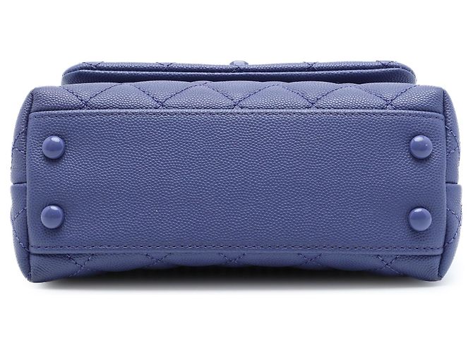 Borsa Chanel Extra Mini Quilted Caviar Incognito Coco Top Handle Satchel Viola Porpora - vista 3