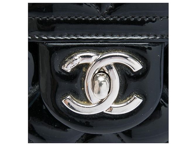 Borsa a tracolla Chanel Small Quilted Patent Coco Shine Flap nera Nero - vista 5