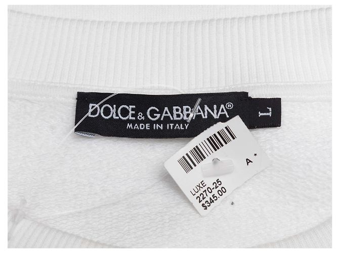 Dolce & Gabbana Grafik-Print Crewneck Sweatshirt Weiß & Schwarz Größe US L - Ansicht 5